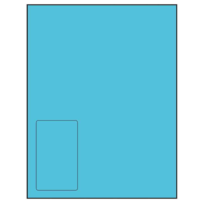 2.375" x 4" Turquoise Rectangular Sheet Labels