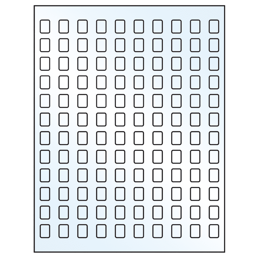 0.42" x 0.58" Crystal Clear Rectangular Sheet Labels