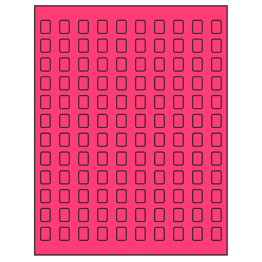 0.42" x 0.58" Fluorescent Pink Rectangular Sheet Labels