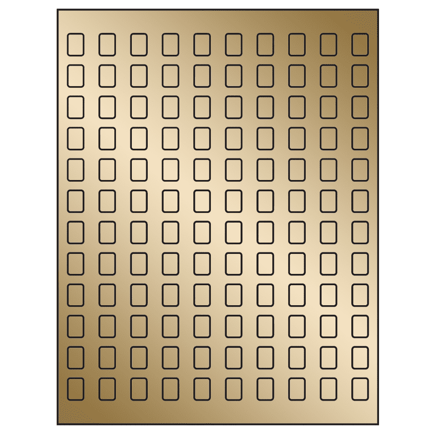 0.42" x 0.58" Gold Foil Rectangular Sheet Labels