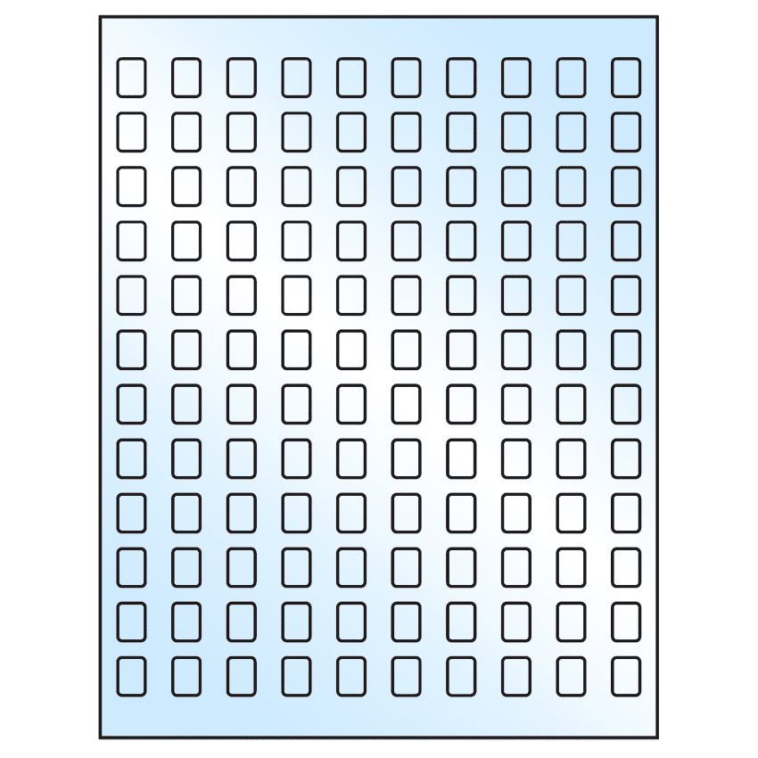 0.42" x 0.58" White Premium High Gloss Rectangular Sheet Labels