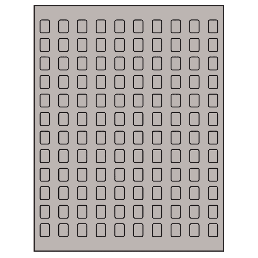 0.42" x 0.58" Gray Rectangular Sheet Labels