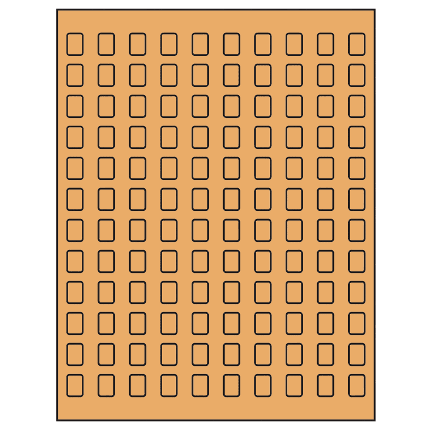 0.42" x 0.58" Pastel Orange Rectangular Sheet Labels
