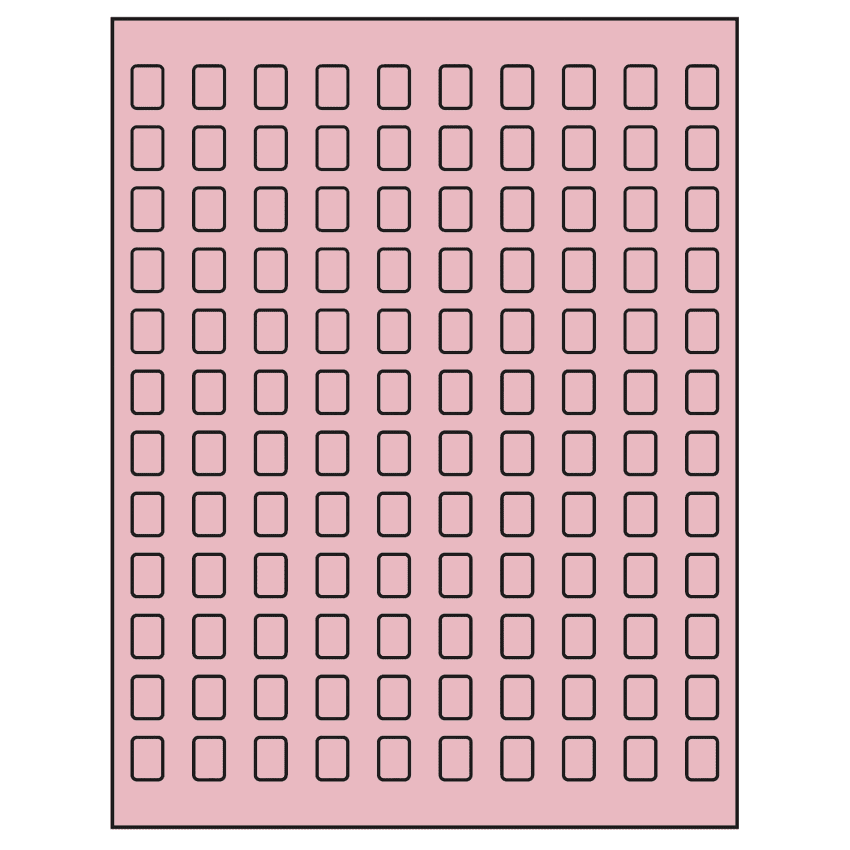 0.42" x 0.58" Pastel Pink Rectangular Sheet Labels