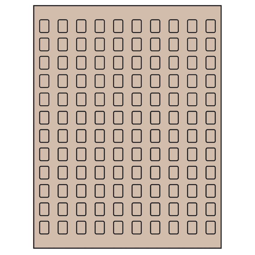 0.42" x 0.58" Pastel Tan Rectangular Sheet Labels