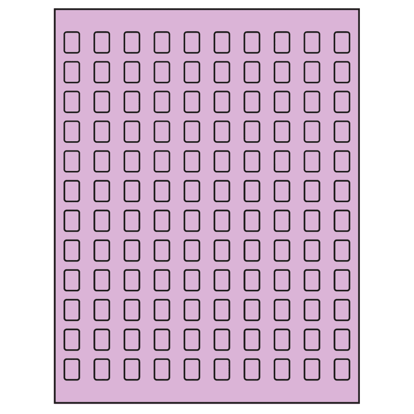 0.42" x 0.58" Pastel Purple Rectangular Sheet Labels