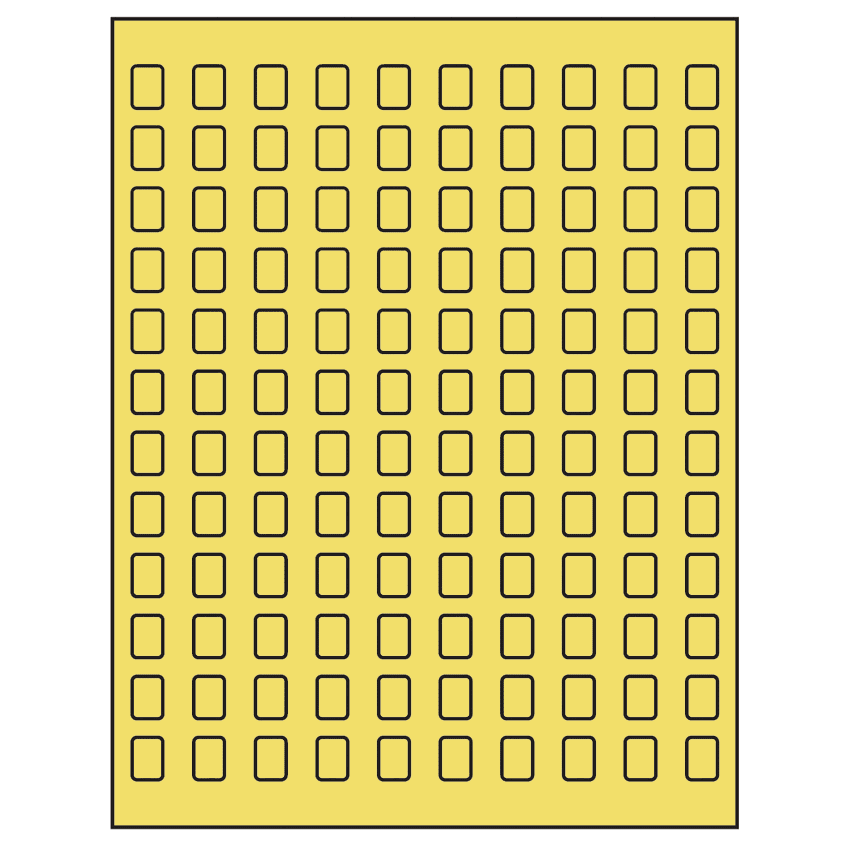 0.42" x 0.58" Pastel Yellow Rectangular Sheet Labels