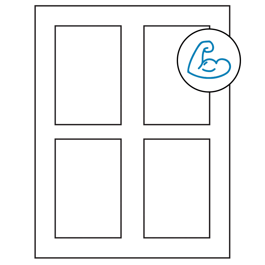 2.875" x 4.312" White Rectangular Sheet Labels - Ultra Aggressive Adhesive