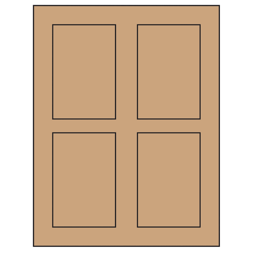 2.875" x 4.312" Brown Kraft Rectangular Sheet Labels