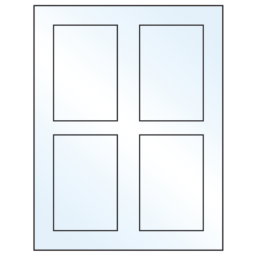 2.875" x 4.312" Crystal Clear Rectangular Sheet Labels