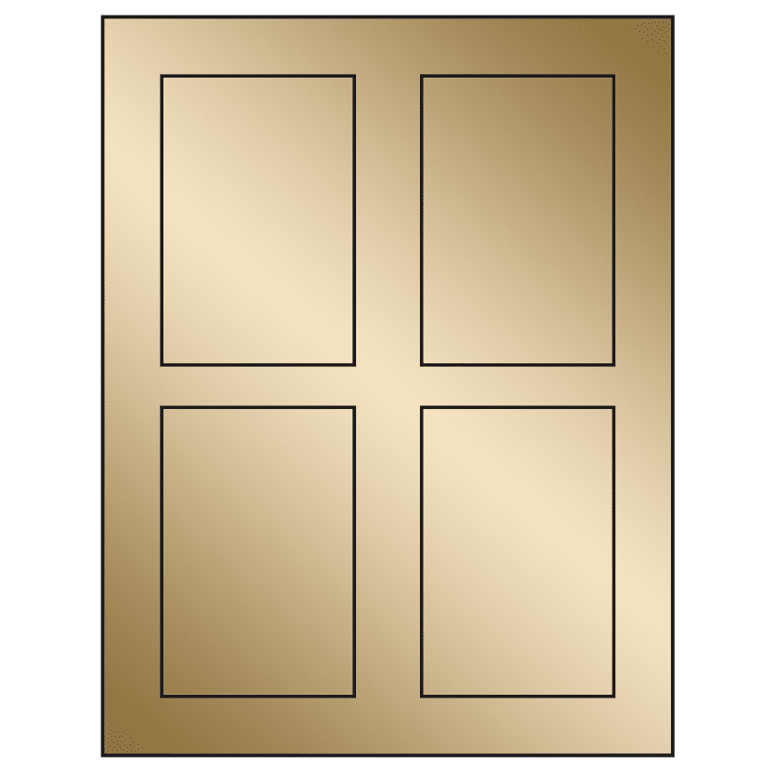 2.875" x 4.312" Gold Foil Rectangular Sheet Labels