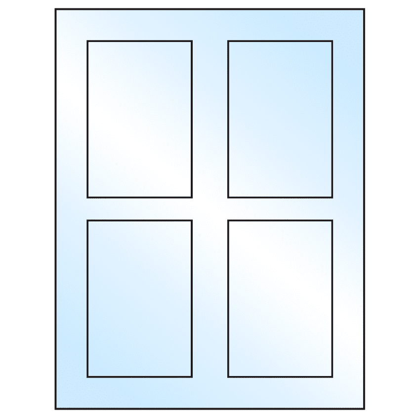 2.875" x 4.312" White Premium High Gloss Rectangular Sheet Labels