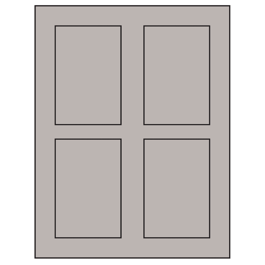 2.875" x 4.312" Gray Rectangular Sheet Labels