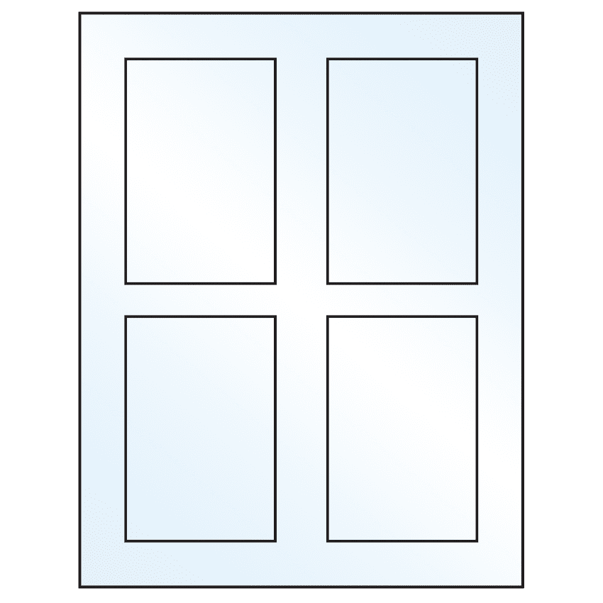 2.875" x 4.312" White Mid Gloss Rectangular Sheet Labels