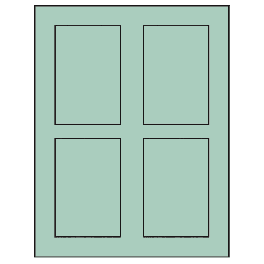 2.875" x 4.312" Pastel Green Rectangular Sheet Labels