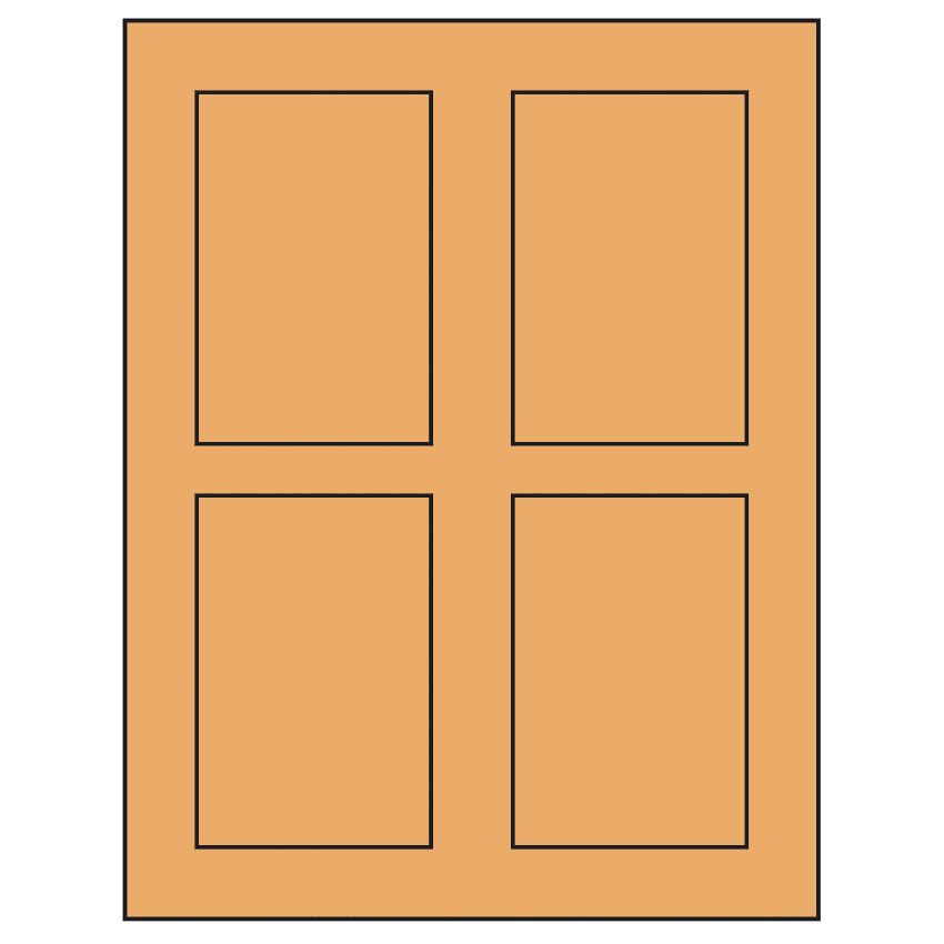 2.875" x 4.312" Pastel Orange Rectangular Sheet Labels