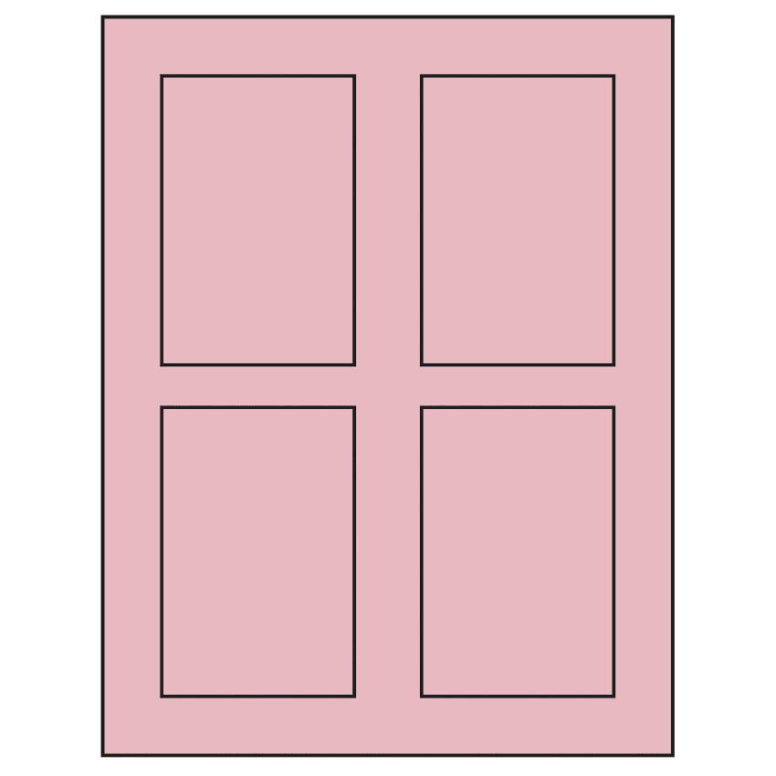 2.875" x 4.312" Pastel Pink Rectangular Sheet Labels