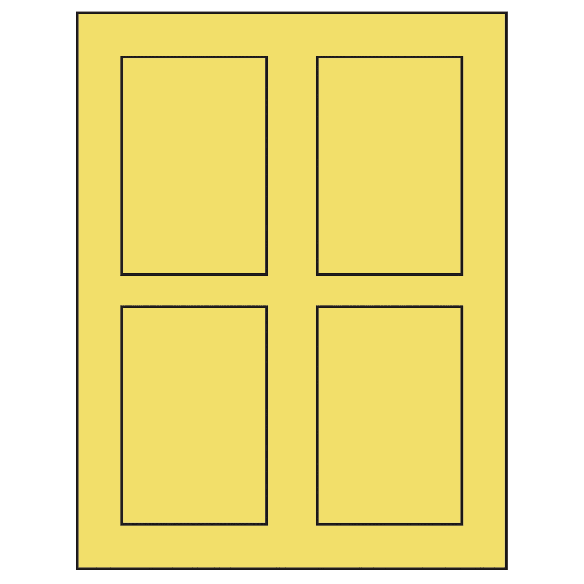 2.875" x 4.312" Pastel Yellow Rectangular Sheet Labels