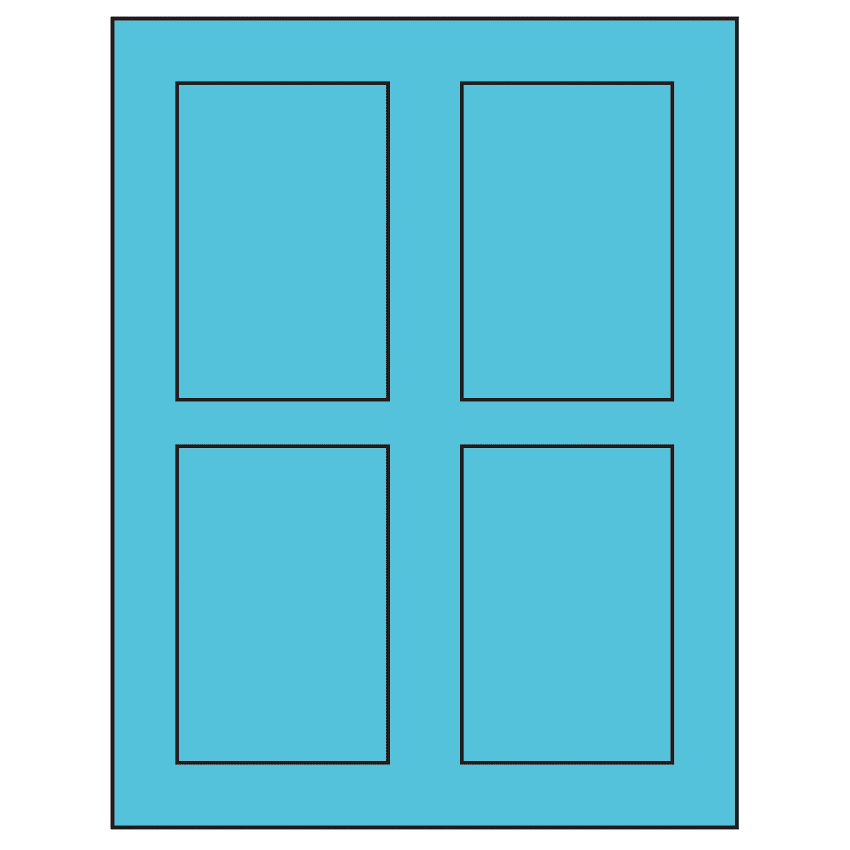 2.875" x 4.312" Turquoise Rectangular Sheet Labels