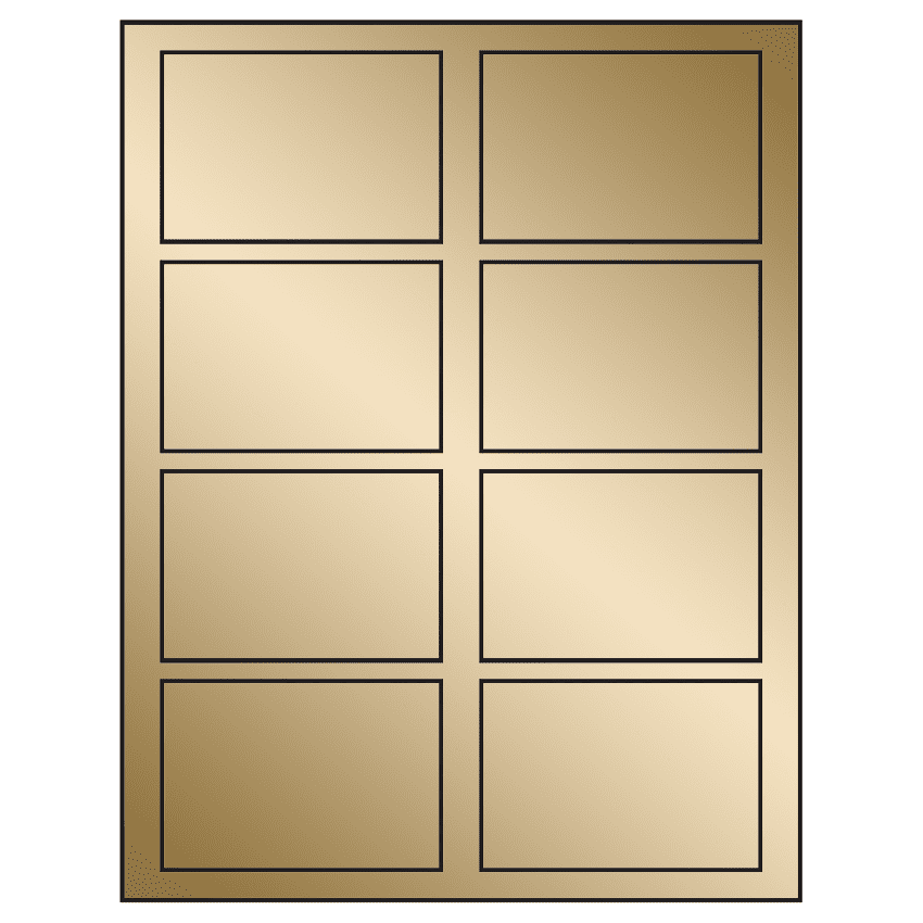 3.5" x 2.375" Gold Foil Rectangular Sheet Labels
