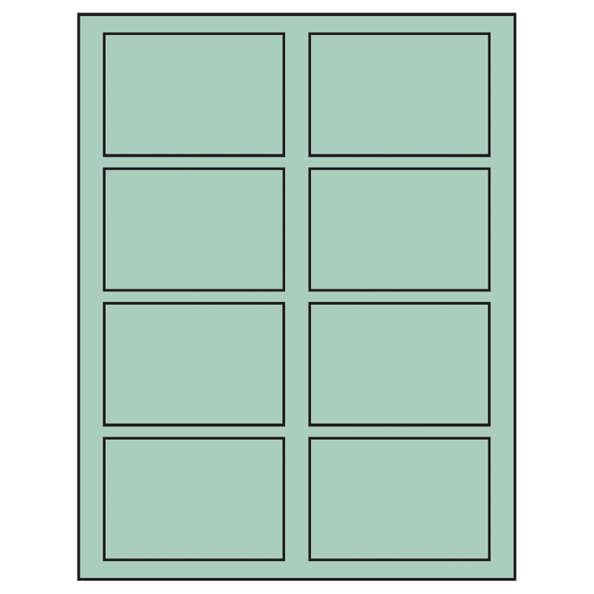 3.5" x 2.375" Pastel Green Rectangular Sheet Labels