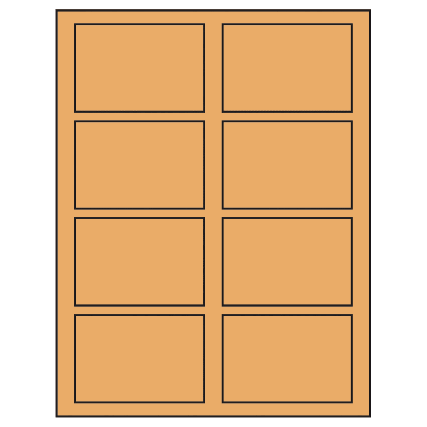 3.5" x 2.375" Pastel Orange Rectangular Sheet Labels
