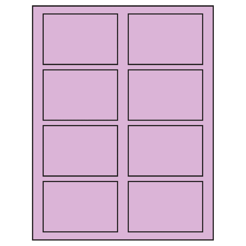 3.5" x 2.375" Pastel Purple Rectangular Sheet Labels