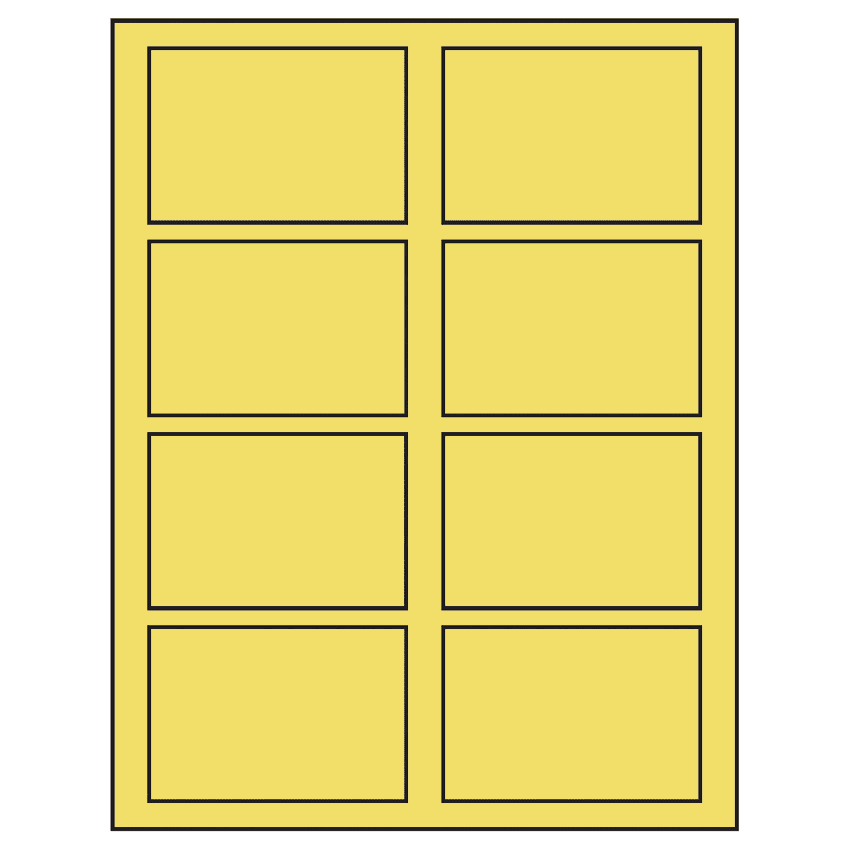 3.5" x 2.375" Pastel Yellow Rectangular Sheet Labels