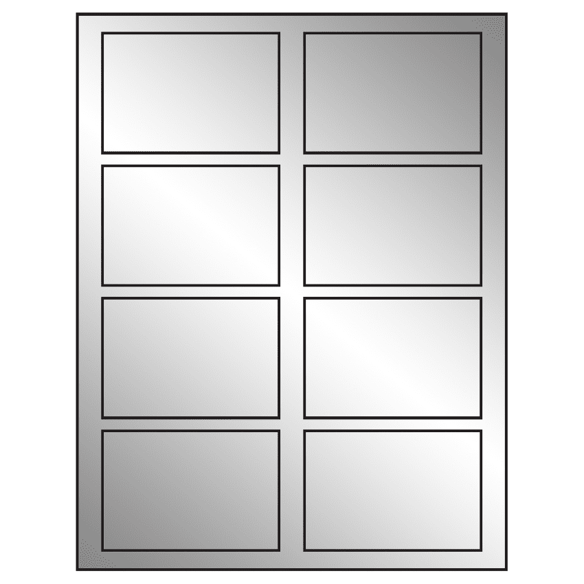 3.5" x 2.375" Silver Foil Rectangular Sheet Labels