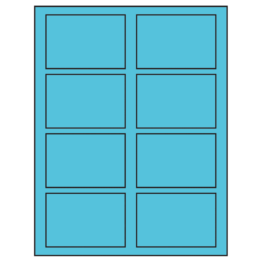 3.5" x 2.375" Turquoise Rectangular Sheet Labels