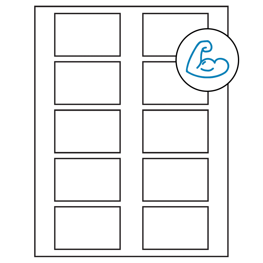 2.875" x 1.875" White Rectangular Sheet Labels - Ultra Aggressive Adhesive
