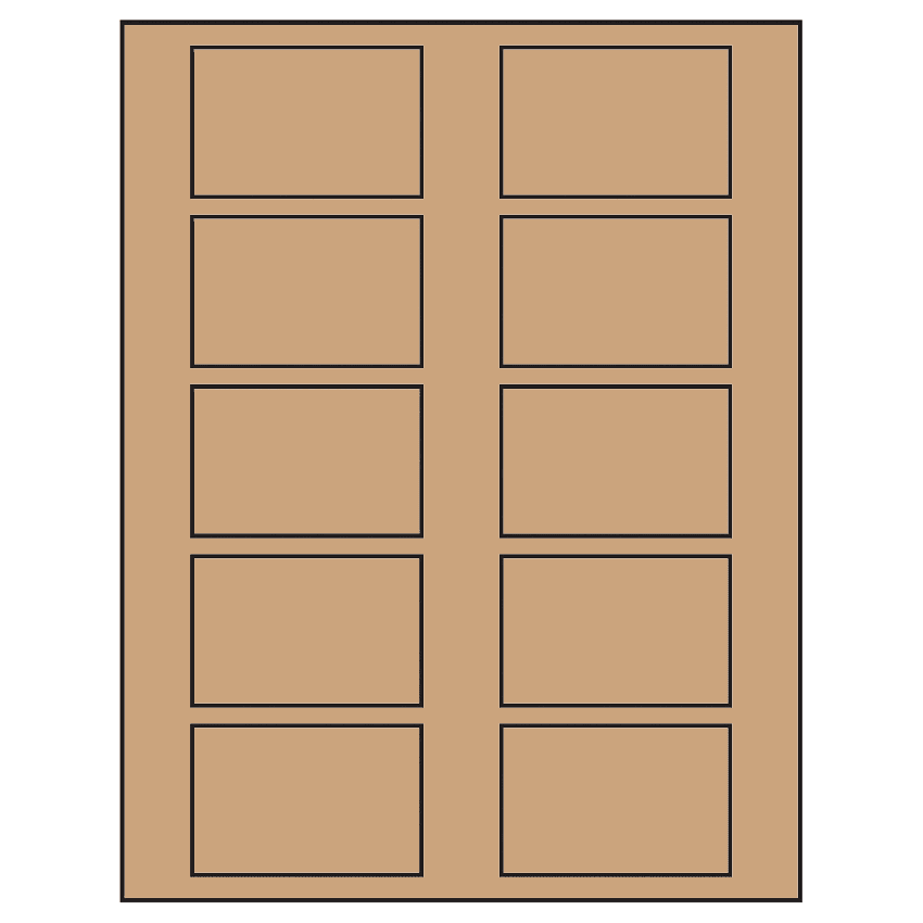 2.875" x 1.875" Brown Kraft Rectangular Sheet Labels