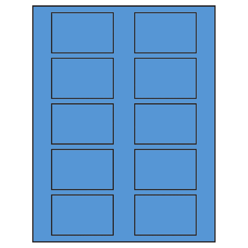 2.875" x 1.875" Fluorescent Blue Rectangular Sheet Labels
