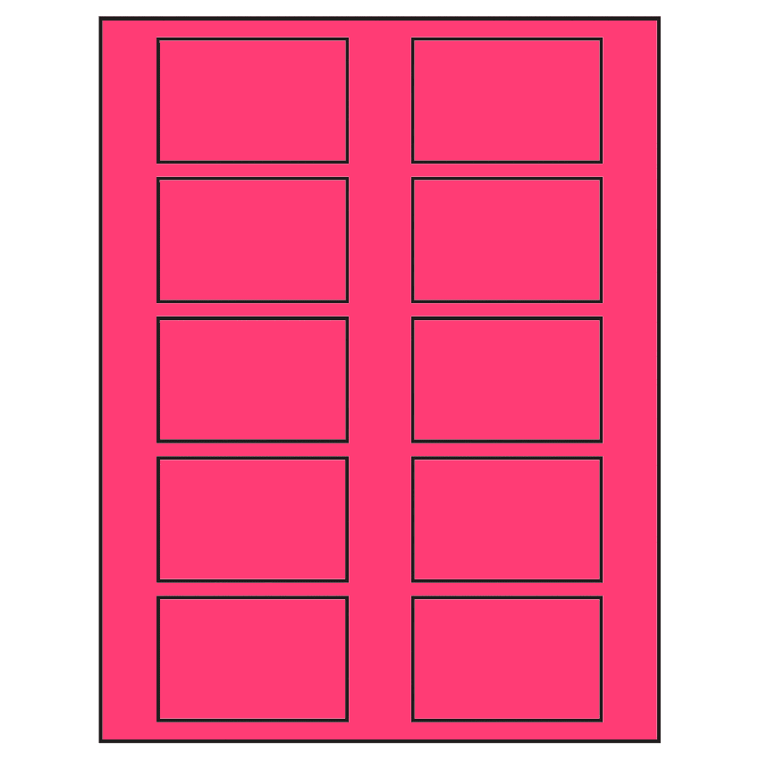 2.875" x 1.875" Fluorescent Pink Rectangular Sheet Labels