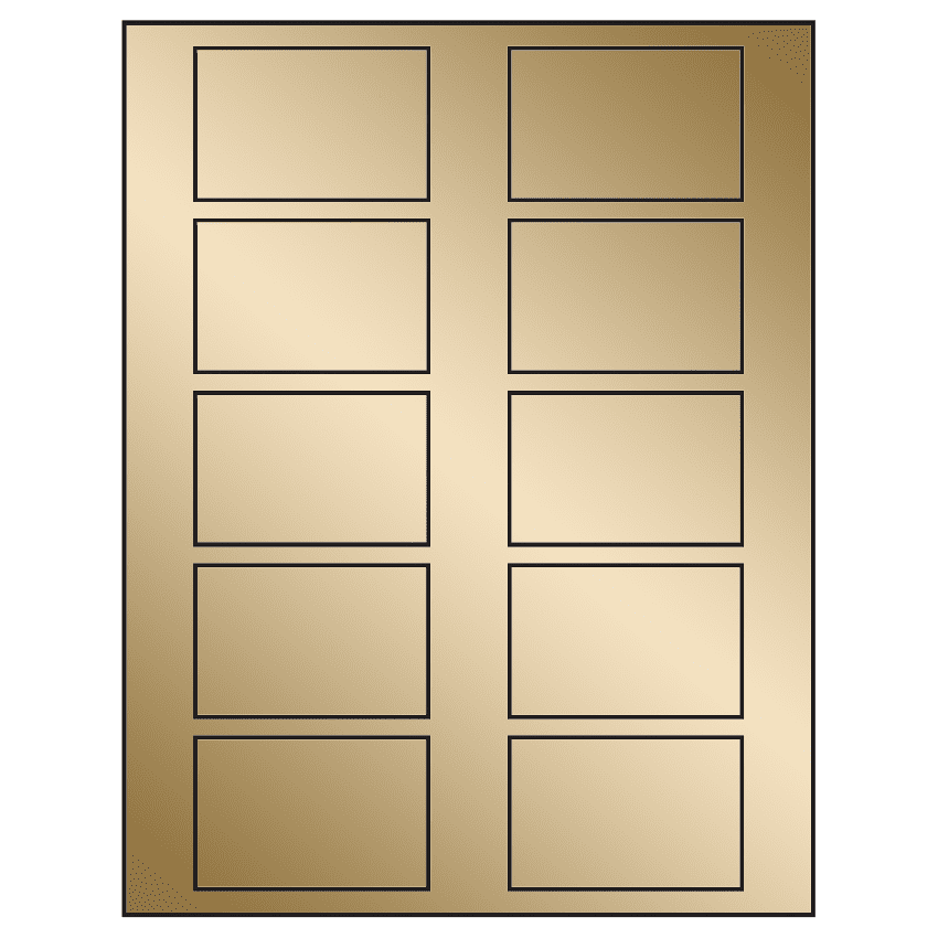 2.875" x 1.875" Gold Foil Rectangular Sheet Labels