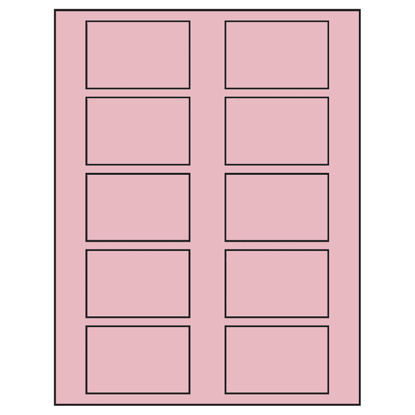 2.875" x 1.875" Pastel Pink Rectangular Sheet Labels
