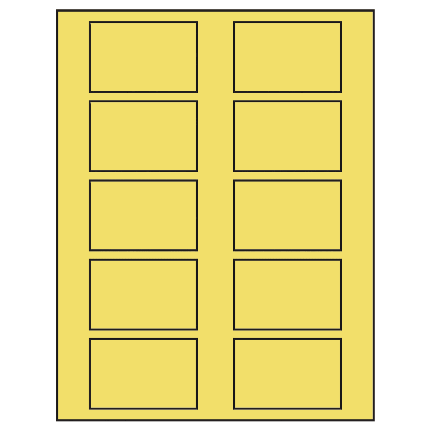2.875" x 1.875" Pastel Yellow Rectangular Sheet Labels