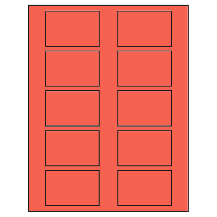 2.875" x 1.875" Red Rectangular Sheet Labels