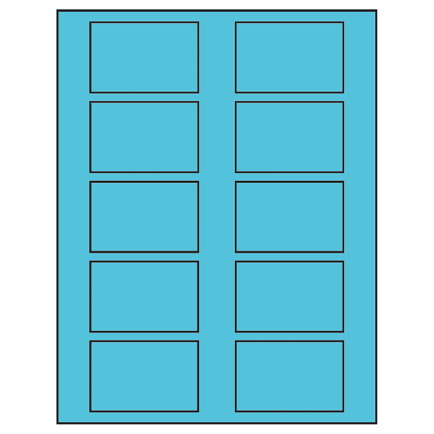 2.875" x 1.875" Turquoise Rectangular Sheet Labels