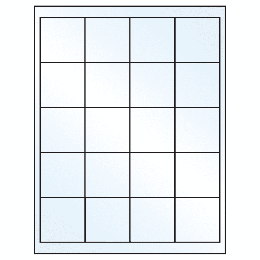 2" x 2" Crystal Clear Square Sheet Labels
