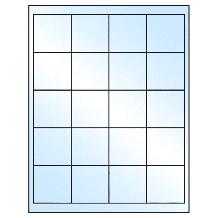 2" x 2" White Premium High Gloss Square Sheet Labels
