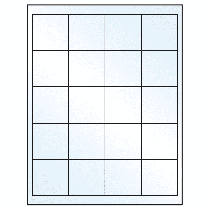 2" x 2" White Mid Gloss Square Sheet Labels