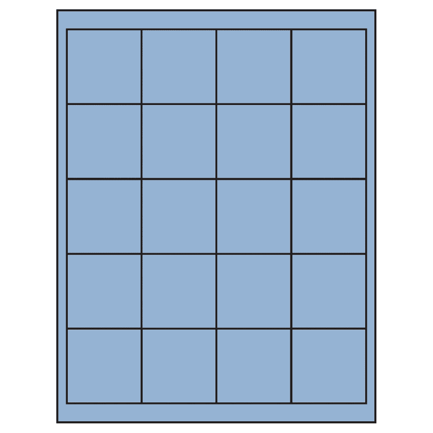 2" x 2" Pastel Blue Square Sheet Labels