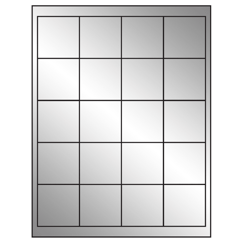 2" x 2" Silver Foil Square Sheet Labels