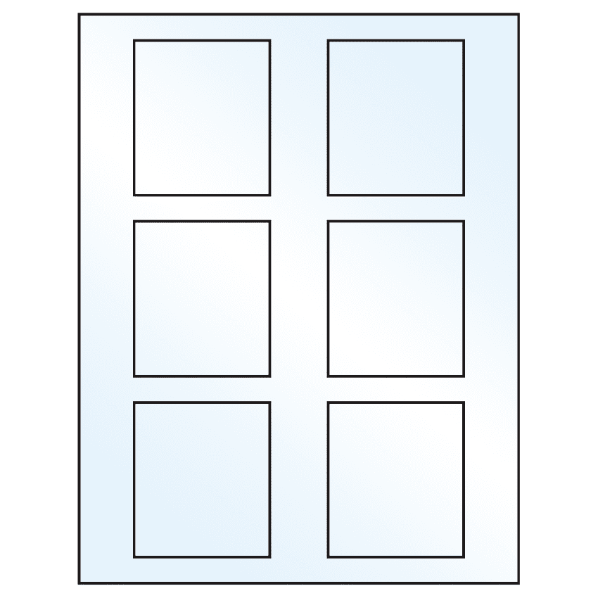 2.625" x 3" Crystal Clear Rectangular Sheet Labels