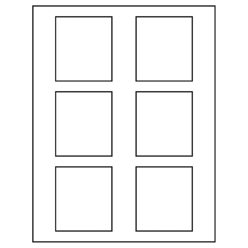 2.625" x 3" White Matte Litho Rectangular Sheet Labels