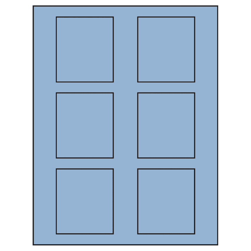 2.625" x 3" Pastel Blue Rectangular Sheet Labels