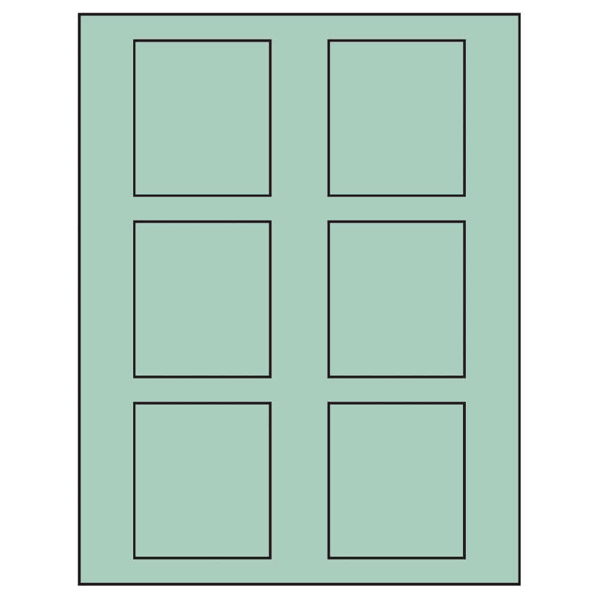 2.625" x 3" Pastel Green Rectangular Sheet Labels