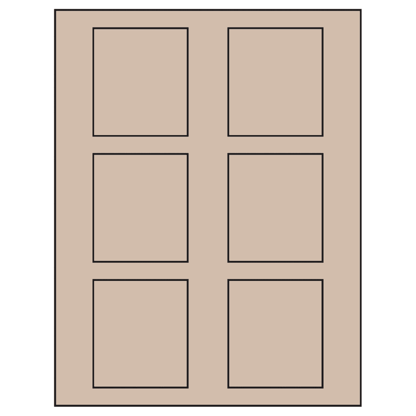 2.625" x 3" Pastel Tan Rectangular Sheet Labels