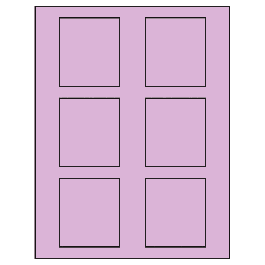 2.625" x 3" Pastel Purple Rectangular Sheet Labels